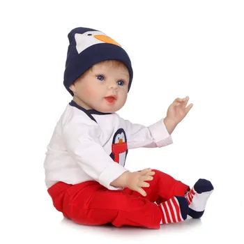 NPK 22-palčni 55 cm, silikonski prerojeni lutke na debelo veren baby fantje novorojenčka moda lutka Božično darilo