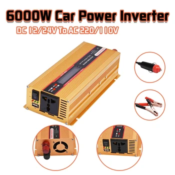 6000W Avto Power Inverter 12/24V, Da AC 220/110V Pretvornik USB Spremenjen Sine Wave Zaščito pred Preobremenitvijo veliko Konverzij Trmast