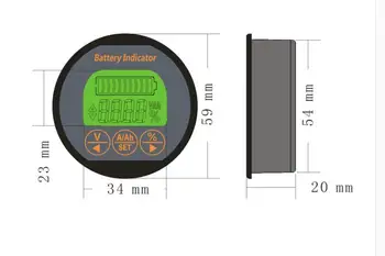 Baterija Zaslona kazalnik 8-80V 50A 100A 350A Zmogljivosti Tester AVTO RV UPS Li-ion LiFePO4 litij-svinčevi DC 12V 24V 36V 48V