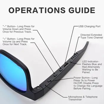 Bluetooth 5.0 Smart Slušalke Sončna Očala Brezžične Stereo Audio Sončna Očala, Slušalke Slušalke Bluetooth Zvočnik Sončna Očala