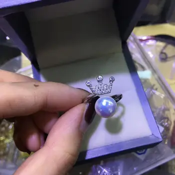 YIKALAISI 925 Sterling Srebrni Nakit Pearl Obroči 2019 Fine Naravni Biser nakit 9-10 mm Obroči Za Ženske na debelo