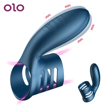 OLO Strap-on Rokav Električni Penis Šok Obroč Vibrator za Klitoris Spodbujanje Moški Plute Obroči Sex Igrače Za Človeka Pari Odraslih Izdelka