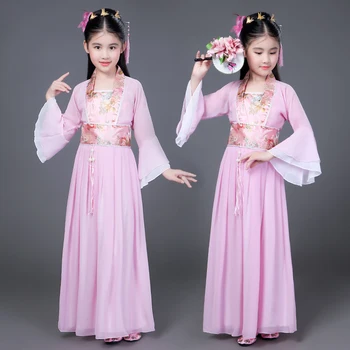 Kitajski Stari Guzheng Uspešnosti Oblačila, otroške Kostume, Sedem Fairy Princess Halloween Kostumi Otroci Obleke za Dekleta