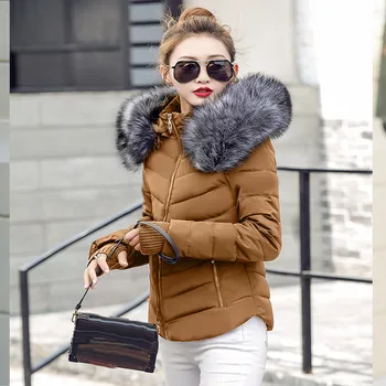 ženske zimsko jakno Snemljivo kapo krzno ovratnik Rokavice toplo debele parka bombaž, oblazinjeni kratka ženska fashionwomens plašč jakna