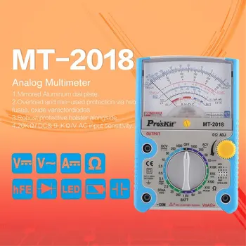 Proskit MT-2017 AC/DC Analognih Graf Kazalec Multimeter Ampermeter Odpornost Kapacitivnost Diode Volt Amp Ohm hFE LED Meter