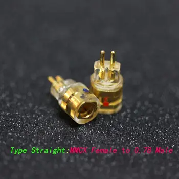 Haldane par pozlačeni Slušalke Plug za MMCX Moški .78 mm Ženski 0.78 MM Moški na MMCX Ženski Adapter Pretvornik