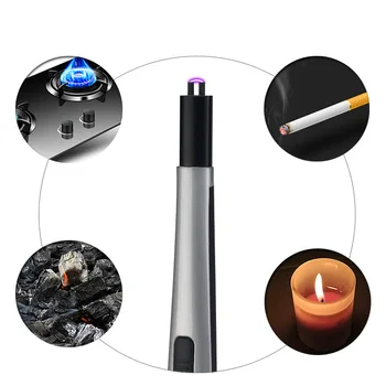 BBQ Vžig Obloka USB Lažji za ponovno Polnjenje Elektronskih Kuhinja Vžigalnik za Cigarete Plazme Palse Impulz Plinske peči Thunder Lažji