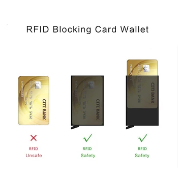 YAMBUTO Moških In Žensk RFID Varnosti Torbica za Kreditne Kartice Aluminija Polje Pop-Up Priložnostne Slim Tanek ID Kartico Primeru Za Padec-dostava
