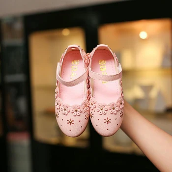 Otroški usnjeni čevlji Sweet princess Dekleta baby čevlji Cut-outs cvet čevlji Otrok Zakovice študent plesne čevlje