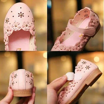 Otroški usnjeni čevlji Sweet princess Dekleta baby čevlji Cut-outs cvet čevlji Otrok Zakovice študent plesne čevlje