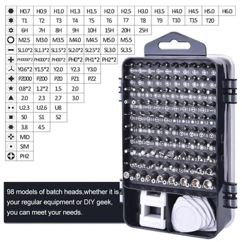 115 v 1 Izvijač Nabor Multi-Tools Kompleti za Popravilo Očal Doma Telefon Natančnost Torx Voznik Polje Professional z Bitov