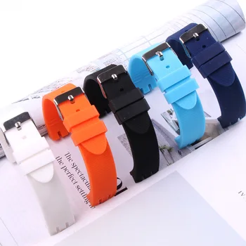 Bela, črna, oranžna darkblue lightblue 20 mm Silikonske Gume Watchband neprepustna Za Swatch Pas Gume, ki Gledajo Pasu Trak Orodja