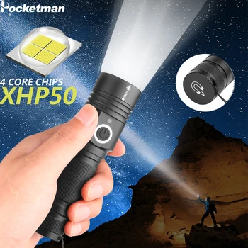 XHP50.2 LED Svetilka Ultra Močan Taktično Svetilko USB Polnilne Linterna Magnetni Lučka Najsvetlejši Luči uporabo 18650 Baterijo