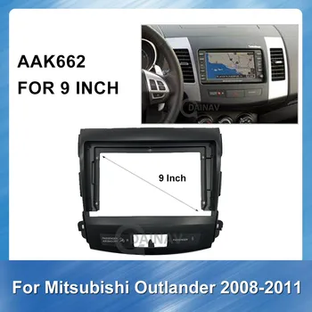 9-Palčni Avto DVD Predvajalnik okvir Za Mitsubishi Outlander 2008-2012 Avto Radio Fascijo Okvir Armaturna Plošča