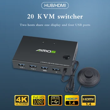2020 NOVO Iz 4K USB HDMI KVM preklopnik Video Zaslon USB Stikalo za Cepilec Za 2 PC Delitev Tipkovnico, Miško, Tiskalnik 