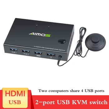 2020 NOVO Iz 4K USB HDMI KVM preklopnik Video Zaslon USB Stikalo za Cepilec Za 2 PC Delitev Tipkovnico, Miško, Tiskalnik 