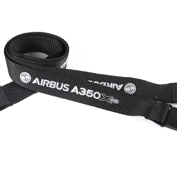 Airbus A350 Črna Vrvica za opaljivanje tega s Kovinsko Sponko za Pliot Letalske Posadke 's License ID Kartico sim Boarding Pass Niz Zanko