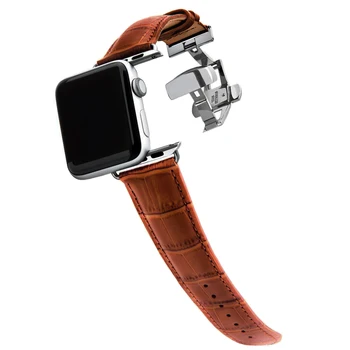 Trak za apple watch 4 5 band 44 mm 40 mm apple watch band 42mm 38 mm iwatch 3/2/1 Metulj sponke Pravega Usnja watchband