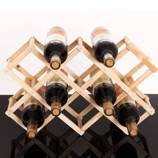 Zložljivi vino rack alkohola nego pijačo steklenico imetnikov barva lesa polica