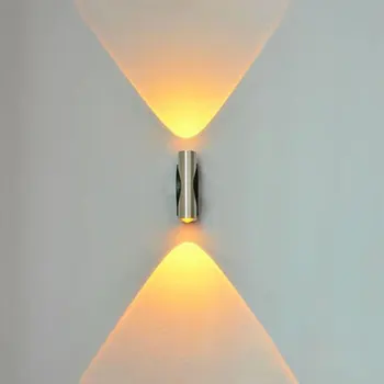 2W/6W LED Stenska Svetilka Razsvetljave v Zaprtih prostorih Aluminija Stenske Luči, 6W Nameščena Krog Lučka Skandinavski Slog Razsvetljave v Zaprtih prostorih Doma Dekor lampada