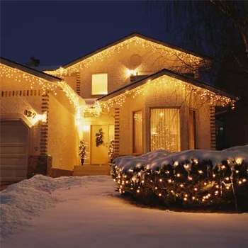 Božič Garland LED Zavese Ledenica Niz Luči 220V 4,5 m 100Leds Notranji Padec LED Stranka Vrt, Oder na Prostem Dekorativne Luči