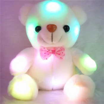 Sedež roza bowtie RGB led luči plišastih medved, zajček igrača z utripajoče luči,led igrače, darilo za rojstni dan