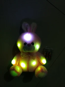 Sedež roza bowtie RGB led luči plišastih medved, zajček igrača z utripajoče luči,led igrače, darilo za rojstni dan