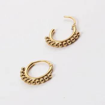 Majhen, tanek zlat obroč uhani iz nerjavečega jekla za moške preprosto eleganten modni uhani za ženske