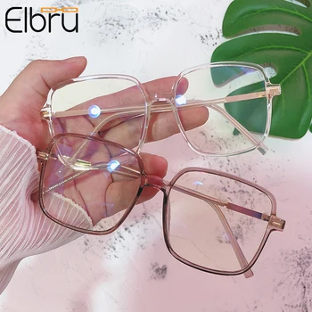 Elbru Anti Modra Svetloba Očala Moda za Ženske, moška Očala Okvir Unisex Square Eye Glasses Okvir Optičnega Pregledna Očala