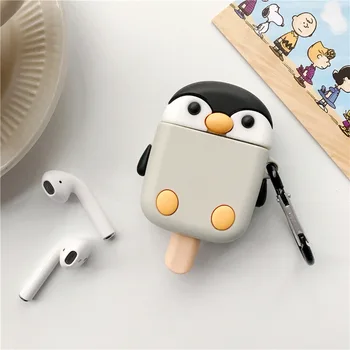 Za Airpods Primeru,3D Cute Animal ice Cream Primeru Za Airpods Primeru Mehke Silikonske Slušalke Cover Za Apple Airpods Primeru Za Otroke