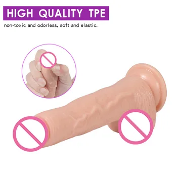 Seks, Dildo, vibrator realne silikagel sex igrače za ženske penis Sesalni Masturbator Vagine, Klitorisa Massager sex shop H4