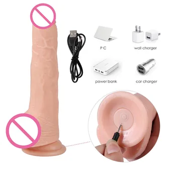 Seks, Dildo, vibrator realne silikagel sex igrače za ženske penis Sesalni Masturbator Vagine, Klitorisa Massager sex shop H4