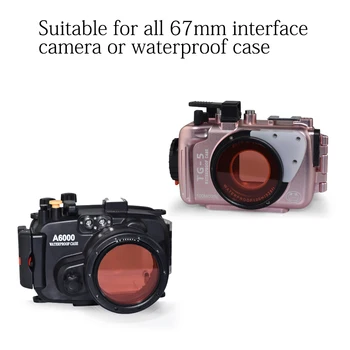 Scuba Nepremočljiva 67 MM Rdeča Filter za Potapljanje, Podvodna Fotografija, Kamera Ohišje 67 mm Nit Fotografije Kamero