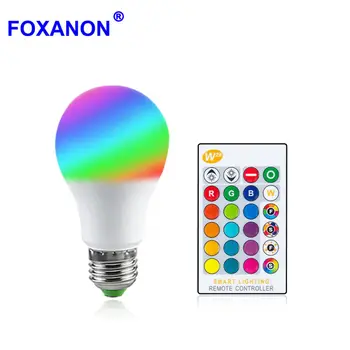 Foxanon 5W 10W 15W LED Žarnice Luči E27 RGB Led Žarnice Čarobno Barvo Spreminja Vzdušje Noč Luč Za Bar KTV Domačo Razsvetljavo Dekor