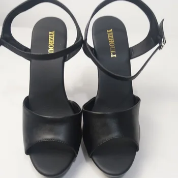 Visoko peto sandali, ki je platforma ženske 2018 poletje seksi sandali 13cm klasičen lak sijajni črni petah