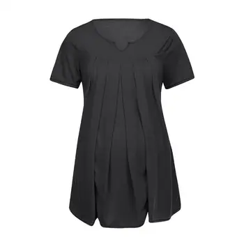 Moda za nosečnice T-shirt Proti-vrat barva puloverju porodniškega obleka kratka sleeved navadne T-shirt porodniškega obleko