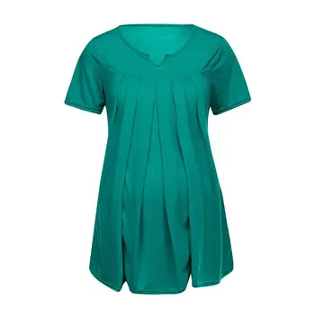 Moda za nosečnice T-shirt Proti-vrat barva puloverju porodniškega obleka kratka sleeved navadne T-shirt porodniškega obleko