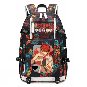 Anime Nova Wc-zavezuje Jibaku Shounen Hanako-kun Nahrbtnik za prenosni računalnik Zmogljivosti oprtnik Moške, Potovalne vrečke, USB Oxford Nahrbtnik šolska torba