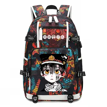Anime Nova Wc-zavezuje Jibaku Shounen Hanako-kun Nahrbtnik za prenosni računalnik Zmogljivosti oprtnik Moške, Potovalne vrečke, USB Oxford Nahrbtnik šolska torba