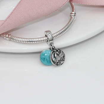 S925 sterling srebro fit ženske original Pandora charms zapestnico kroglice Mesečini stekla obliko čare obesek za dekleta rojstva darila