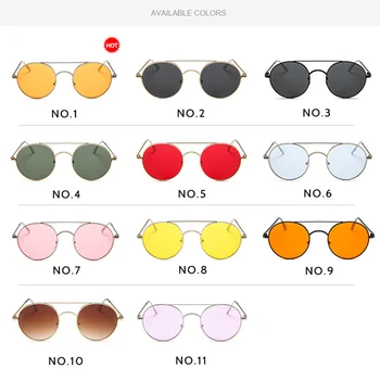 RBRARE 2021 Kovinski Krog Okvir sončna Očala Ženske Trend Retro Dvojno Žarek Sonca Očala Letnik Lady Luksuzni Ocean Leče Očala