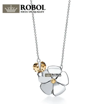 Visoka kakovost in izvirno 925 sterling srebro sonce cvet firefly metulj obroč ogrlico, ki je primerna za ženske, da se udeležijo stranko poroko