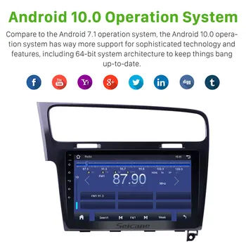 Seicane Android 10.0 10.1 palčni 2+32 G avtoradio GPS Zvok Za obdobje 2013-2017 VW Volkswagen Golf 7 Stereo Multimedijski Predvajalnik 2Din