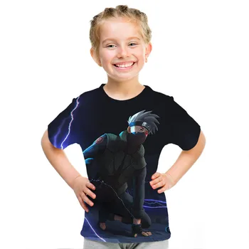 Priložnostne Hip Hop otroci t shirt Anime Naruto Kratek Rokav Smešno 3D Print Majica s kratkimi rokavi Poletje Vrhovi Tees
