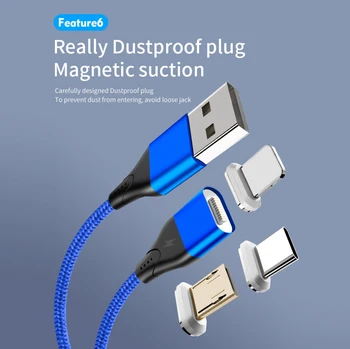 Magnetni Micro USB Kabel Za iPhone, Samsung Xiaomi Android Hitro Polnjenje Magnet Polnilnik USB Tip C Kabel Mobilni Telefonski Kabel priključite Žice