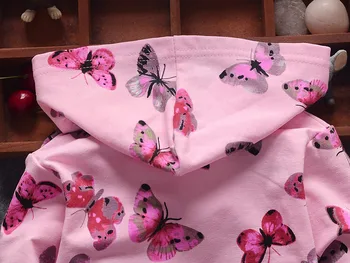 BibiCola 2018 novega otroka pomlad jesen dekleta plašč otrok bombaž priložnostne hoodie dekleta tiskanja metulj plašč otroška oblačila