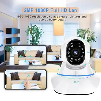1080P PTZ IP Kamera, Wifi HD Night Vision Home Security Kamera z Telefon app dvosmerni Audio Zaznavanje Gibanja Video Nadzor