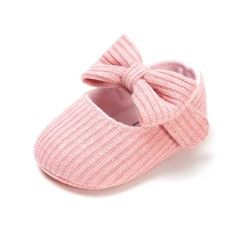 Baby Čevlji Nova Princesa Svile lok Prvi pohodniki baby Toddler Bombažne tkanine Baby dekleta Anti-Slip Priložnostne Čevlji
